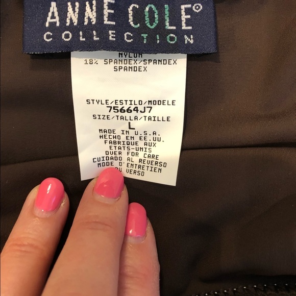 NWT Anne Cole Colorblock Swimsuit w/ Mesh Inserts and Matching Skirt - Picture 10 of 12